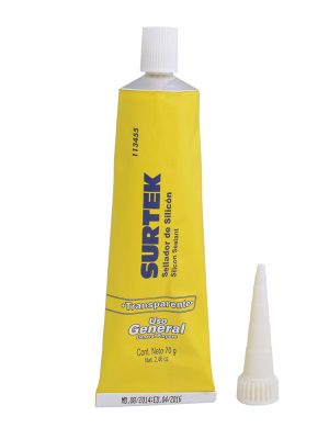 113455 - Silicón transparente en tubo, 70 gr Surtek