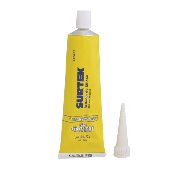 113455 - Silicón transparente en tubo, 70 gr Surtek