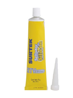 113457 - Silicón para alta temperatura, color aluminio en tubo, 70 gr Surtek