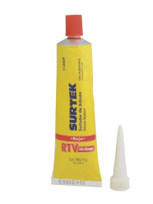 113459 - Silicón para alta temperatura, color rojo en tubo, 70 gr Surtek