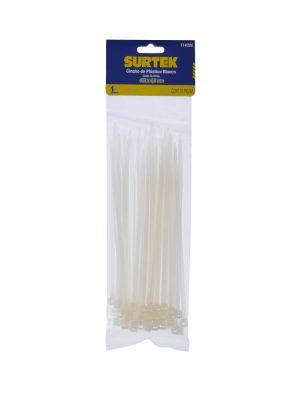 114206.jpg 114206 - Cinchos plásticos 160 x 4.8 mm, tensión 27 kg de 50 piezas, color natural Surtek