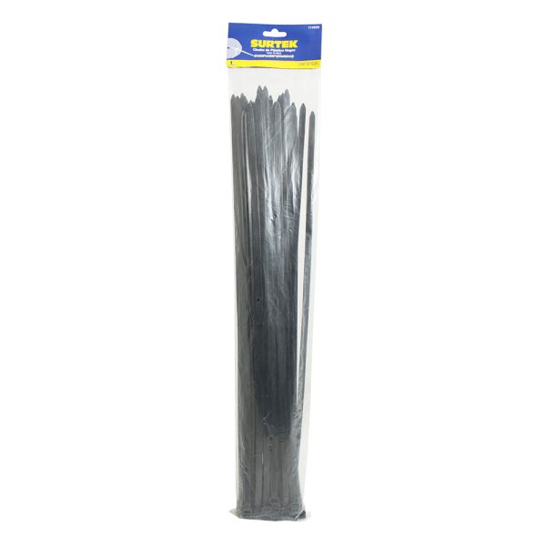 114230 - Cinchos plásticos 500 x 7.8 mm, tensión 70 kg de 50 piezas, color negro Surtek