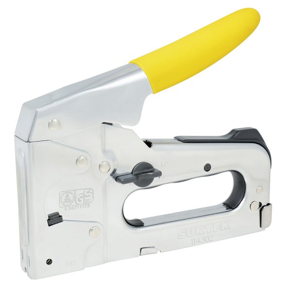 114302.jpg 114302 - Engrapadora metálica tipo pistola 4 en 1 para grapas 1/4" a 9/14" Surtek