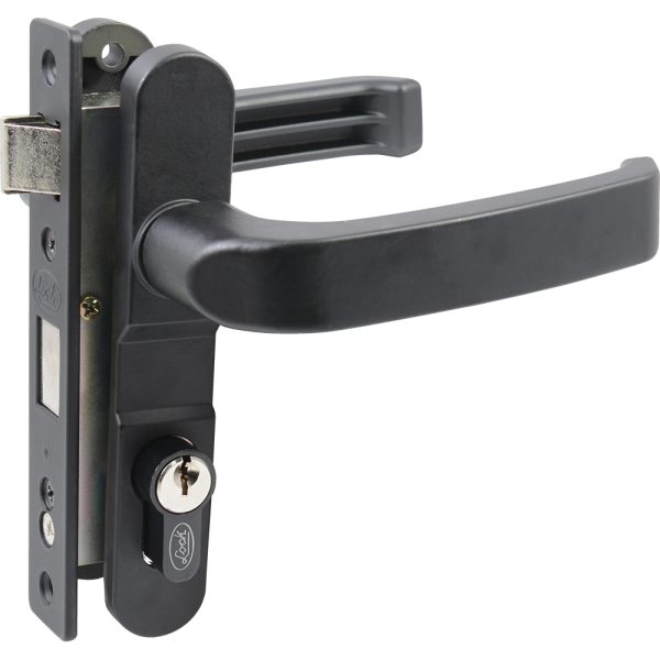11CL - Cerradura Euro para puerta de aluminio función doble, negro, llave estándar Lock