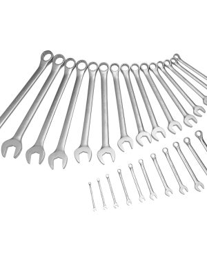 120080A - Juego de llaves combinadas satinadas en pulgadas, 12 puntas, 26 piezas en caja Urrea