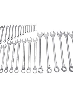 120090 - Juego de llaves combinadas satinadas en pulgadas, 12 puntas, 31 piezas en caja Urrea