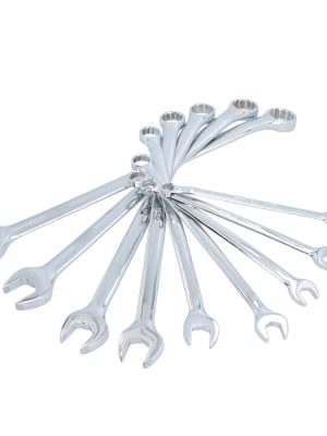 1200BL.jpg 1200BL - Juego de llaves combinadas extra largas pulido espejo en pulgadas, 12 puntas, 9 pz en rack Urrea