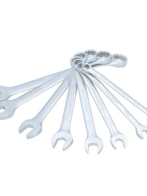 1200BMA.jpg 1200BMA - Juego de llaves combinadas satinadas métricas, 12 puntas, 8 piezas en rack Urrea