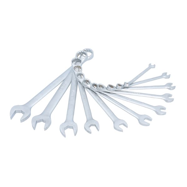 1200CA.jpg 1200CA - Juego de llaves combinadas satinadas en pulgadas, 12 puntas, 11 piezas en rack Urrea