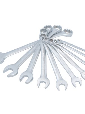 1200CMA.jpg 1200CMA - Juego de llaves combinadas satinadas métricas, 12 puntas, 11 piezas en rack Urrea