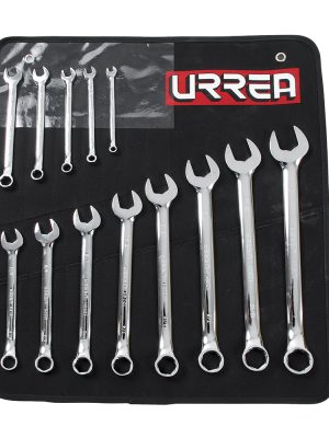 1200DHM - Juego de llaves combinadas pulido espejo métricas, 6 puntas, 13 piezas en estuche Urrea