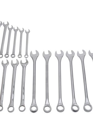 1200FHD - Juego de llaves combinadas satinadas en pulgadas, 12 puntas, 16 piezas en caja Urrea