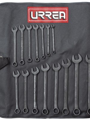 1200FMB.jpg 1200FMB - Juego de llaves combinadas fosfatizadas métricas, 12 puntas, 15 piezas en estuche Urrea