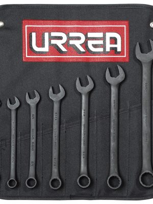 1200HB.jpg 1200HB - Juego de llaves combinadas fosfatizadas en pulgadas, 12 puntas, 7 piezas en estuche Urrea