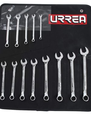 1200HM.jpg 1200HM - Juego de llaves combinadas pulido espejo métricas, 12 puntas, 9 piezas en estuche Urrea