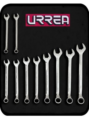 1200KM.jpg 1200KM - Juego de llaves combinadas pulido espejo métricas, 12 puntas, 10 piezas en estuche Urrea