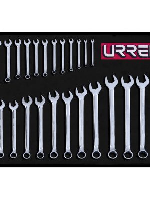 1200QM.jpg 1200QM - Juego de llaves combinadas pulido espejo métricas, 12 puntas, 26 piezas en estuche Urrea