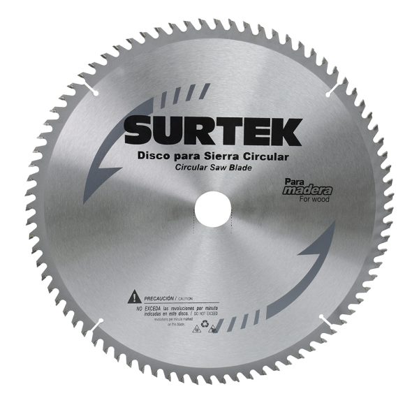 120623 - Disco para sierra circular para corte madera 80 dientes, 10" Surtek