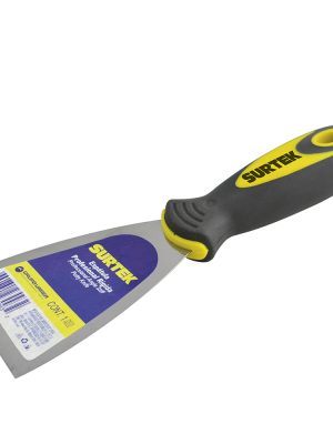123034 - Espátula flexible de acero de alto carbón con mango bimaterial 4" Surtek