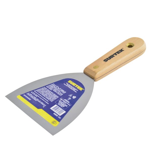 123105 - Espátula flexible de acero de alto carbón con mango de madera 5" Surtek