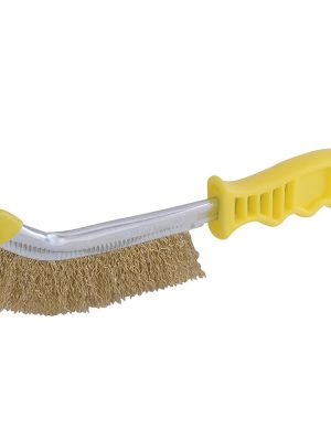 123279 - Cepillo de alambre de acero latonado anti-chispa con mango curvo Surtek