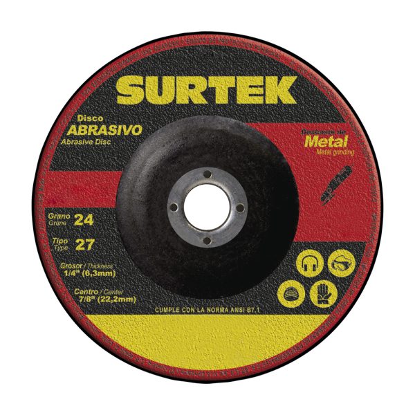 123321.jpg 123321 - Disco abrasivo tipo 27 para metal 7" x 1/4" Surtek