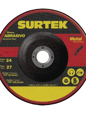 123322 - Disco abrasivo tipo 27 para metal 9" x 1/4" Surtek