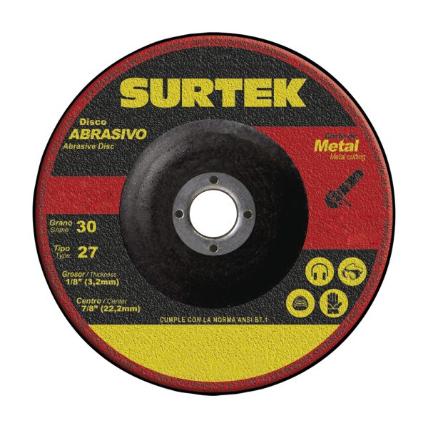 123327 - Disco abrasivo tipo 27 para metal 9" x 1/8" Surtek
