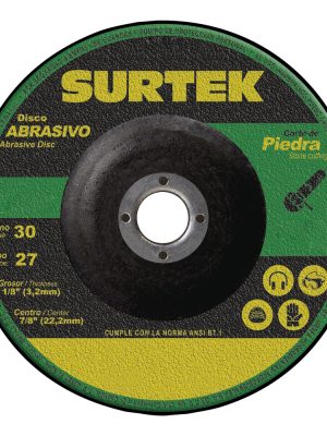 123331 - Disco abrasivo tipo 27 para piedra 7" x 1/8" Surtek