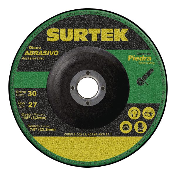 123332 - Disco abrasivo tipo 27 para piedra 9" x 1/8" Surtek