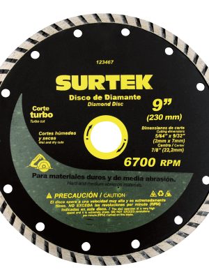 123462 - Disco de diamante segmentado, 4-1/2" Surtek