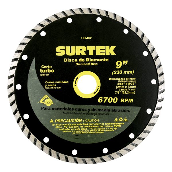 123467 - Disco de diamante turbo 9" Surtek