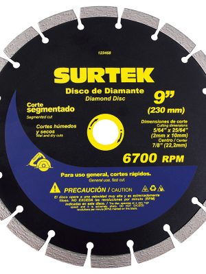 123468 - Disco de diamante segmentado, 9" Surtek