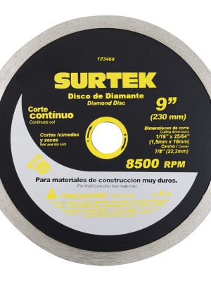 123469 - Disco de diamante continuo, 9" Surtek