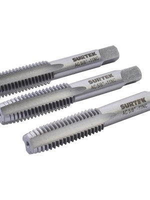 123570 - Juego de machuelos de acero de alta velocidad 5/8"-11NC, 3 piezas Surtek