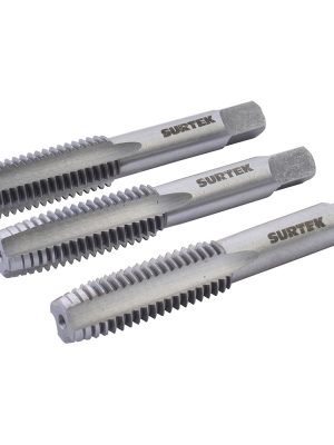 123822 - Juego de machuelos de acero al carbón 1/4"-20NC, 3 piezas Surtek