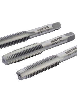 123865 - Juego de machuelos de acero al carbón M12 x 1.75, 3 piezas Surtek