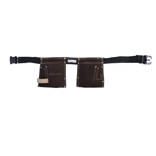 124400 - Portaherramientas doble de carnaza con cinturón, 10 bolsillos Surtek