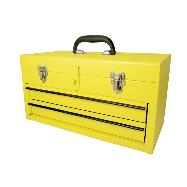 125107.jpg 125107 - Caja portaherramientas metálica color amarillo con 2 gavetas 18" x 9" x 11" Surtek
