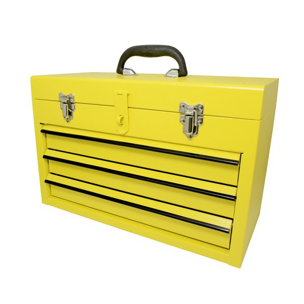 125111.jpg 125111 - Caja portaherramientas metálica color amarillo con 3 gavetas 11" x 18" x 9" Surtek