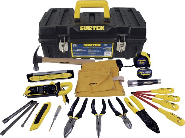 125411 - Juego combinado de herramientas para electricista 21 piezas, con caja plástica Surtek