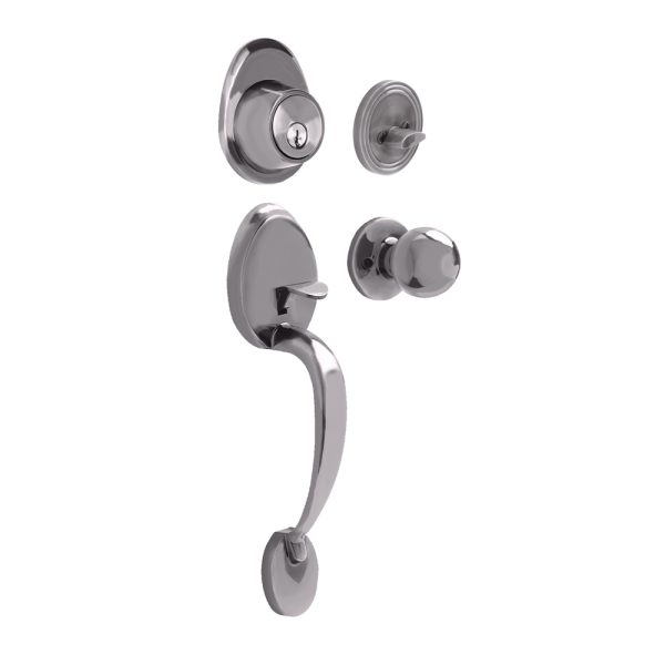 12GA - Gatillo ovalado sólido para entrada función sencilla, níquel satinado, visual Lock