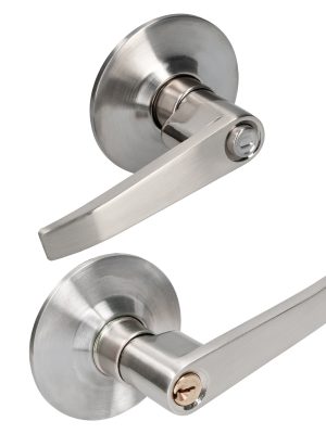 12MAP - Manija cilíndrica recta función recámara, níquel satinado, llave estándar, blíster Prolok