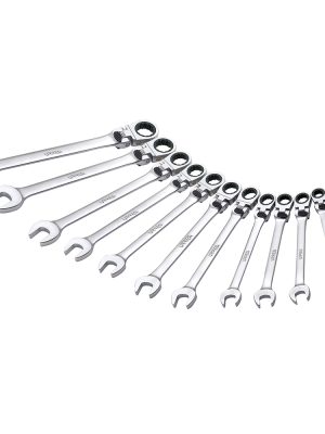 12MF12M.jpg 12MF12M - Juego de llaves combinadas pulido espejo flex de matraca spline mét,12 pz en caja plást Urrea