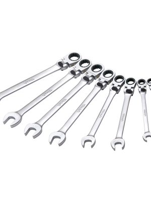 12MF8.jpg 12MF8 - Juego de llaves combinadas pulido espejo flex de matraca spline en pulg,8 pz en caja plást Urrea