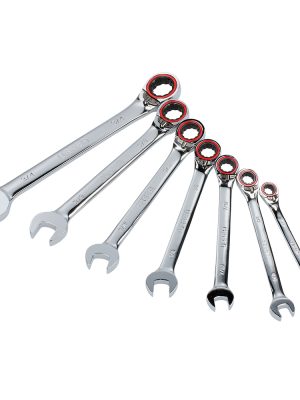 12MR7.jpg 12MR7 - Juego de llaves combinadas pulido espejo de matraca rev en pulg, 12 puntas,7 pz en rack Urrea