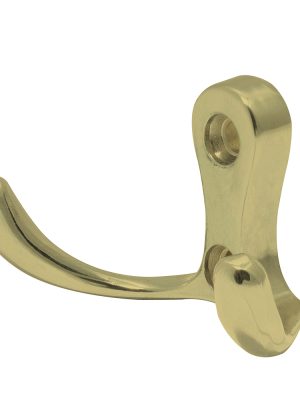 12PE.jpg 12PE - Gancho perchero doble, latón brillante Lock