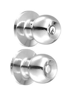 12PO.jpg 12PO - Pomo tubular bola función entrada, acero inoxidable, llave estándar, blíster Lock