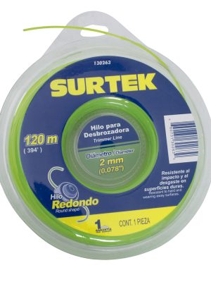 130263 - Nailon redondo para desbrozadora doble blíster, 2 mm x 120 m Surtek