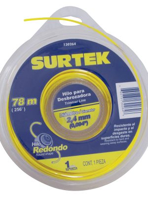 130264 - Nailon redondo para desbrozadora doble blíster, 2.4 mm x 78 m Surtek